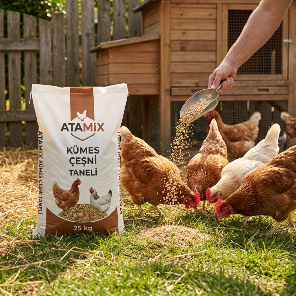 ATAMIX KÜMES ÇEŞNİ TANELİ 25 KG kullanım görseli