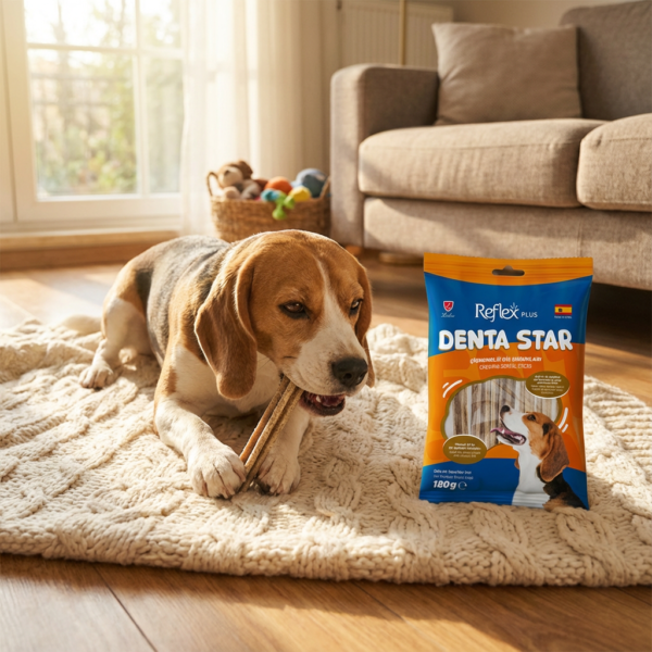 Dentastar Çiğneme Diş Çubukları Orta Irk Yetişkin Köpek Ödülü 180 Gr kullanım görseli
