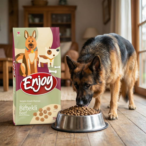 Enjoy Biftekli Yetişkin Köpek Maması 15 kg kullanım görseli