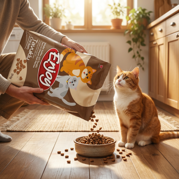 Enjoy Tavuklu Yetişkin Kedi Maması 15 kg kullanım görseli
