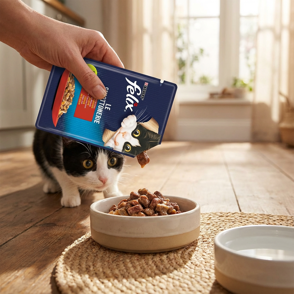 Felix Sığır Etli Yaş Kedi Maması 85 G kullanım görseli