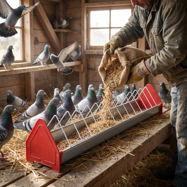GÜVERCİN 1 METRE OLUKLU YEMLİK kullanım görseli