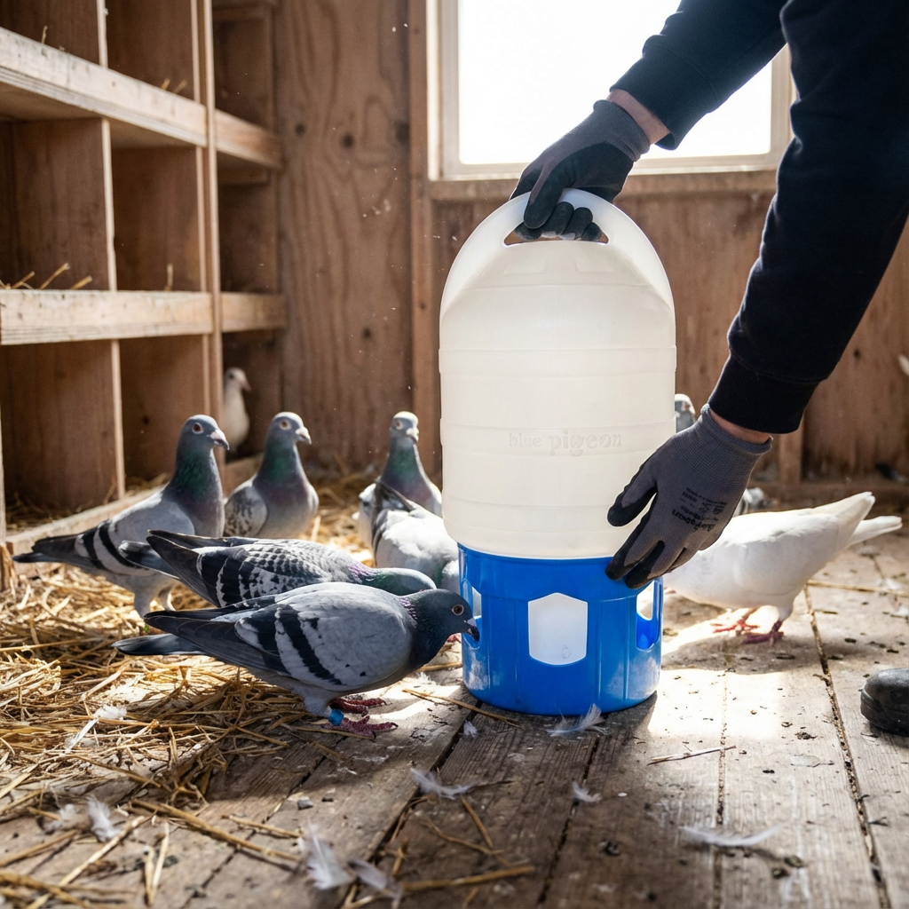 GÜVERCİN SULUĞU 10LT BEYAZ kullanım görseli