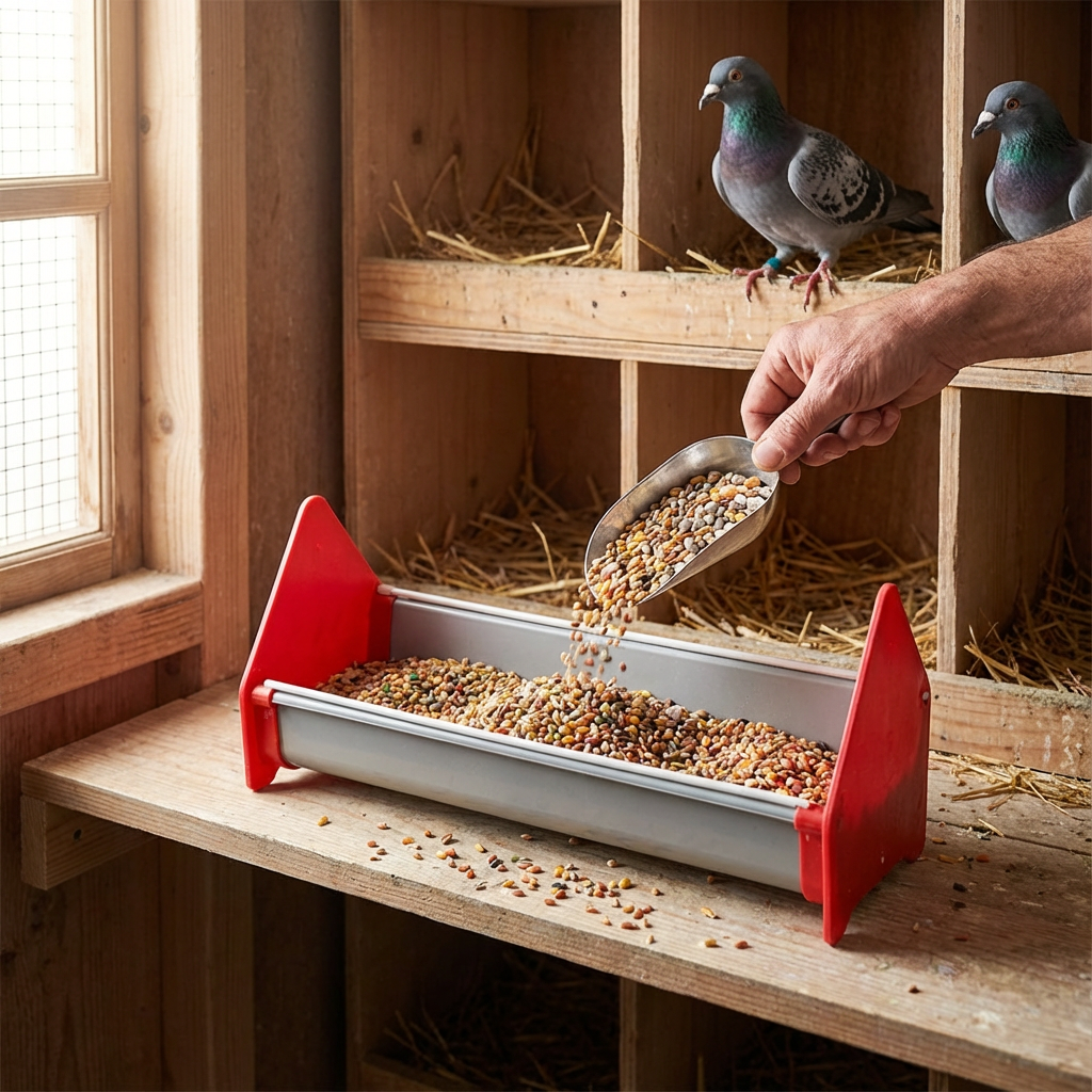 GÜVERCİN YEMLİĞİ 15 CM OLUKLU kullanım görseli