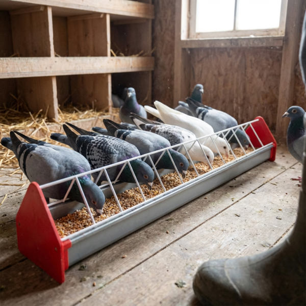 GÜVERCİN YEMLİĞİ 50 CM OLUKLU kullanım görseli