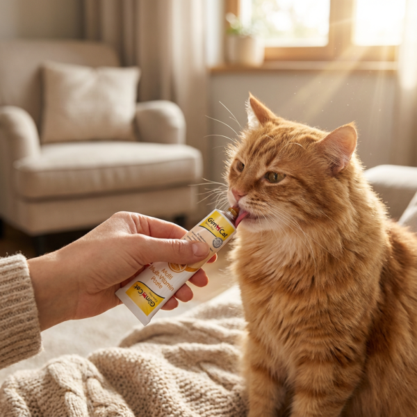 Gimcat Kedi Macunu Multi Vitamin 20 gr kullanım görseli