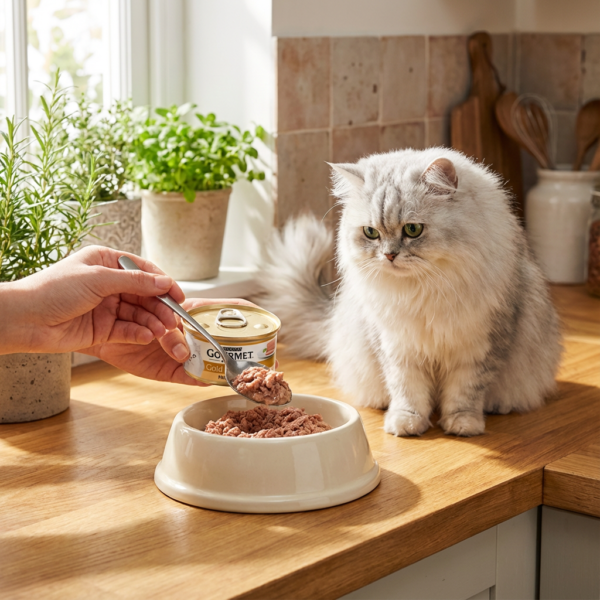 Gourmet Gold Kıyılmış Hindili Kedi Konservesi 85 gr kullanım görseli