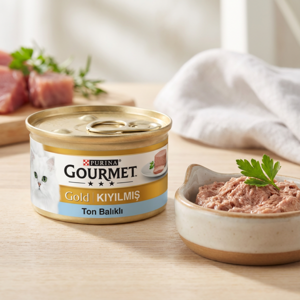 Gourmet Kıyılmış Ton Balıklı Yaş Mama 85 Gr 1 Adet kullanım görseli