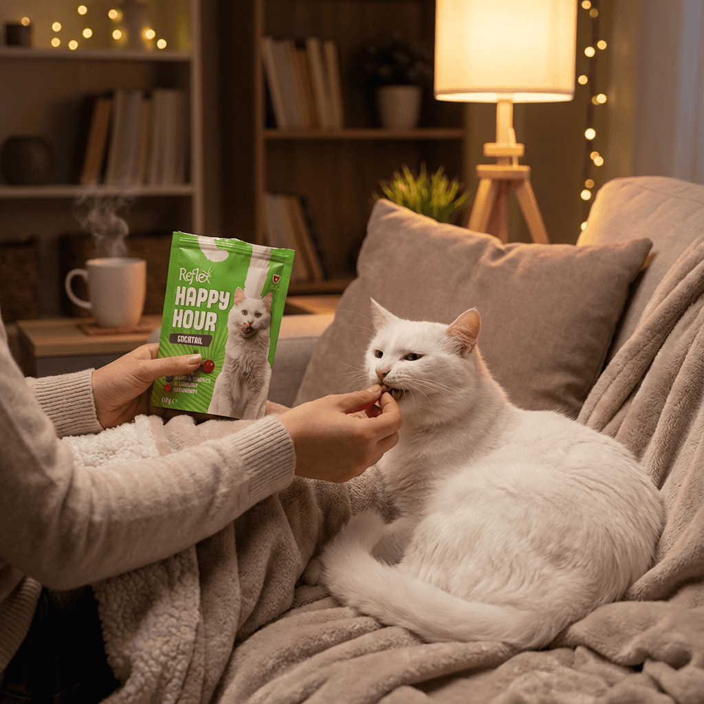 Happy Hour / Cocktail Somon, Kuzu & Tavuk, Yaban Mersinli & Kızılcık Tüm Destekleyici Faydalar Bir arada 60 Gr kullanım görseli