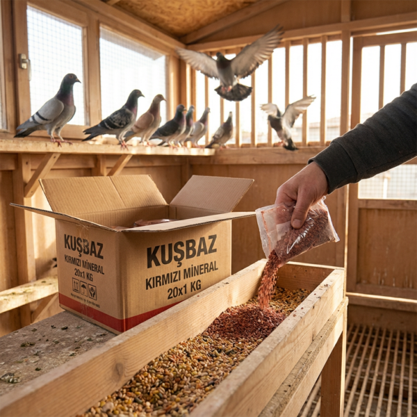 KUŞBAZ KIRMIZI MİNERAL 20x1 KG kullanım görseli