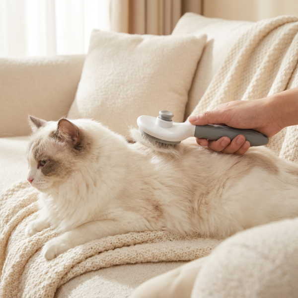 Kedi Basmalı Tarak kullanım görseli