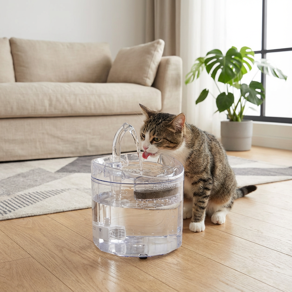 Kedi ve Küçük Irk Köpek Otomatik Sirkülasyonlu Su Sebili kullanım görseli