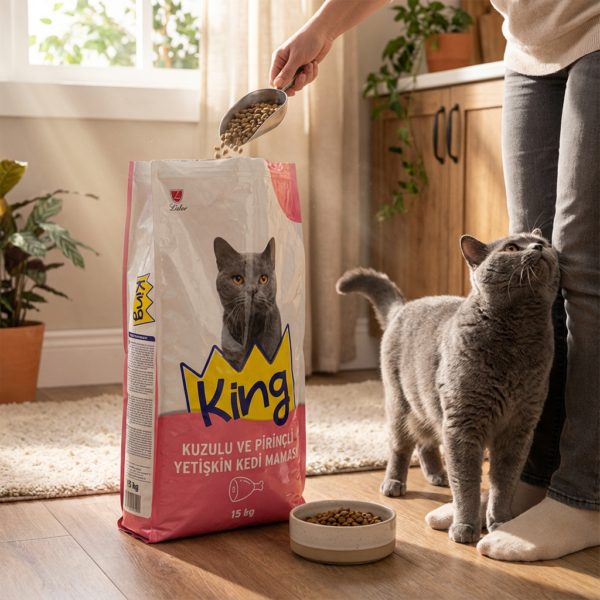 King Kuzulu Ve Pirinçli Yetiskin Kedi Mamasi 15 Kg kullanım görseli