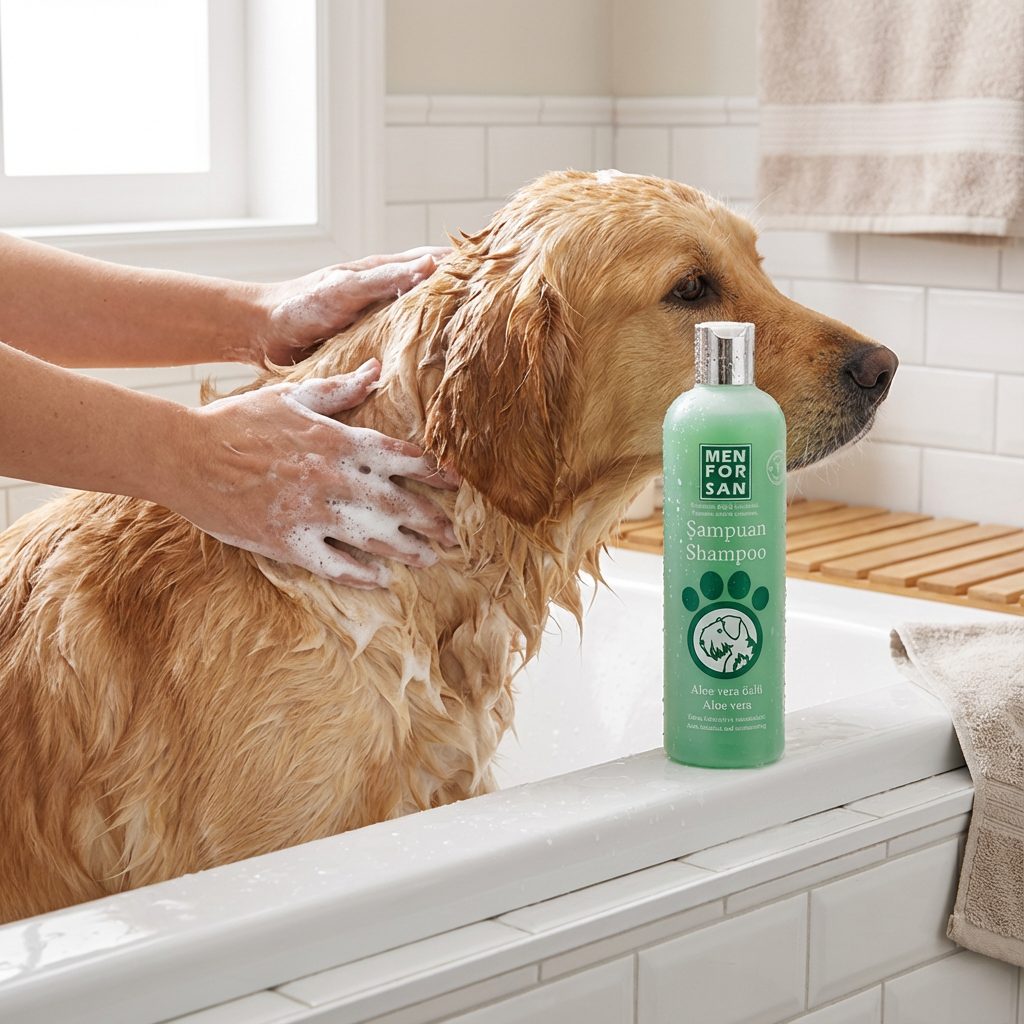 MENFORSAN ALOE VERA ÖZLÜ KÖPEK ŞAMPUANI 300ML kullanım görseli