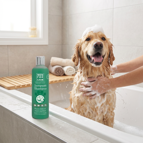 MENFORSAN HAŞERE ÖNLEYİCİ KÖPEK ŞAMPUANI 300ML kullanım görseli