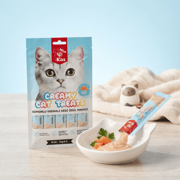 Miss Kas Somonlu Kremalı Kedi Ödül Maması 15gx5 kullanım görseli