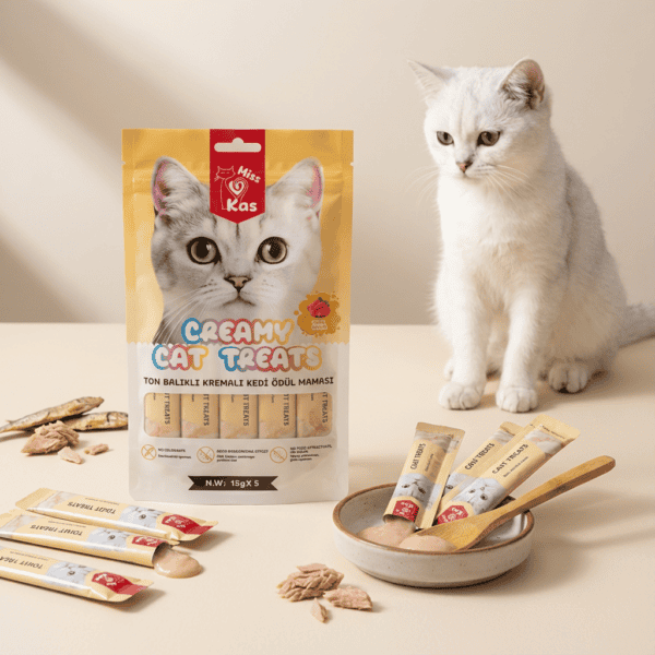 Miss Kas Ton Balıklı Kremalı Kedi Ödül Maması 15gx5 kullanım görseli