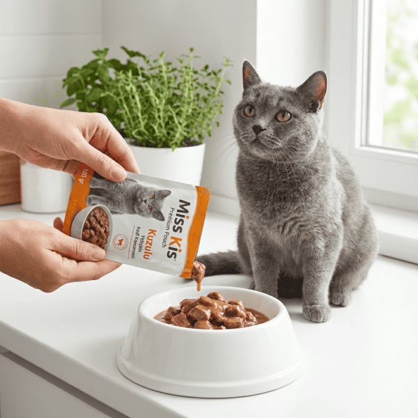Miss Kis Premium Pouch Kuzulu Yetişkin Kedi Konservesi 100 gr kullanım görseli