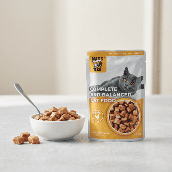Miss Kis Premium Pouch Tavuklu Kedi Konservesi 100 gr kullanım görseli