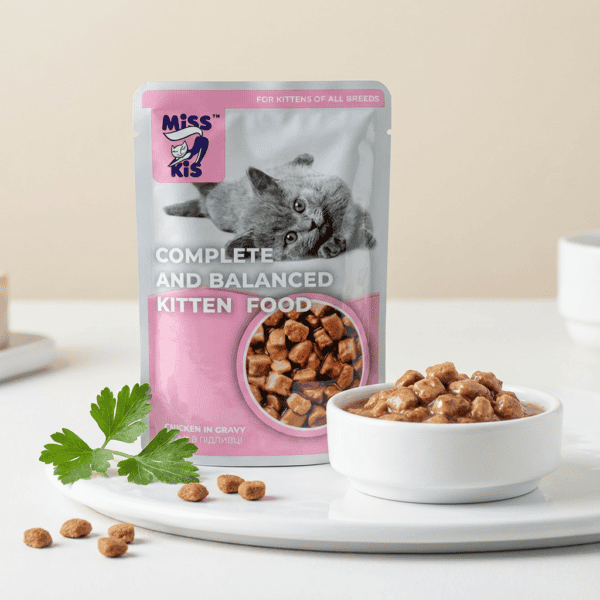 Miss Kis Premium Pouch Tavuklu Yavru Kedi Konservesi 80 gr kullanım görseli
