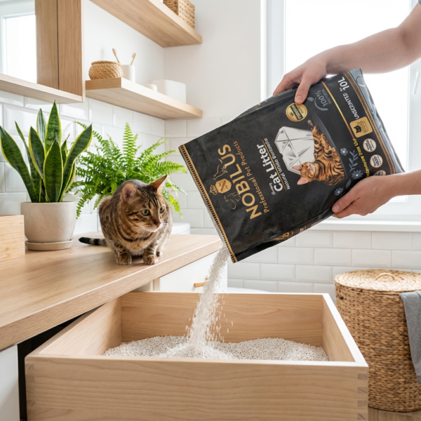 NOBİLUS Naturel Bentonit Kedi Kumu 10 Lt kullanım görseli