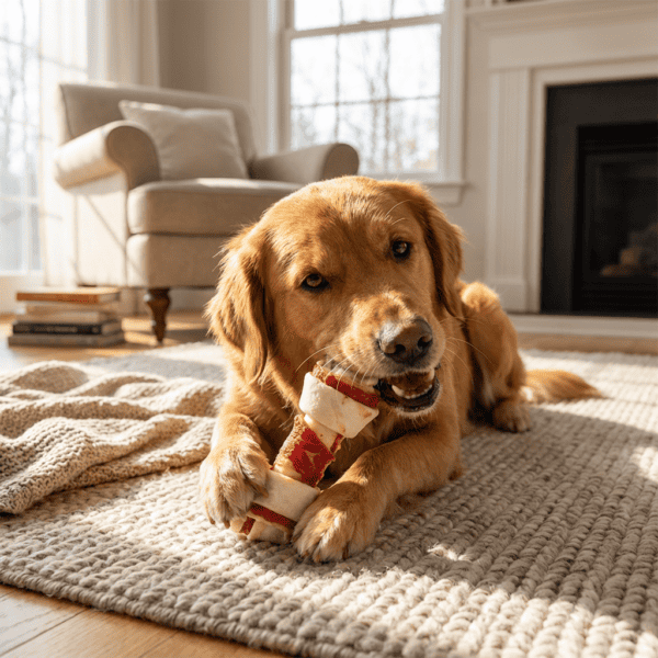 Ördek Etli Çift Düğümlü Çiğneme Kemiği 100G kullanım görseli