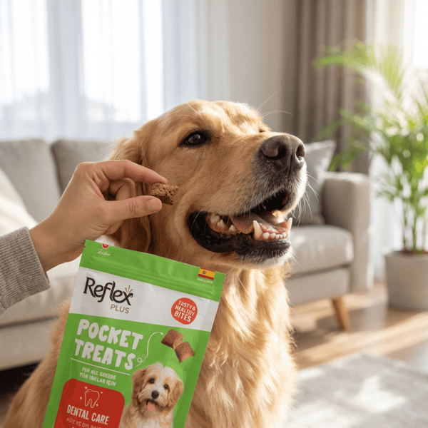 Pocket Treats / Ağız ve Diş Sağlığı İçin Köpek Ödül Maması kullanım görseli