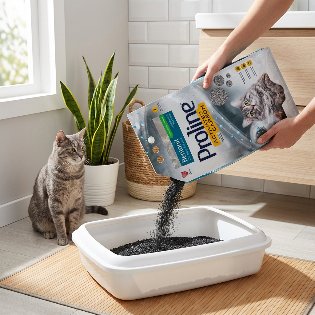 Proline Aktif Karbonlu 5 lt Kedi Kumu kullanım görseli