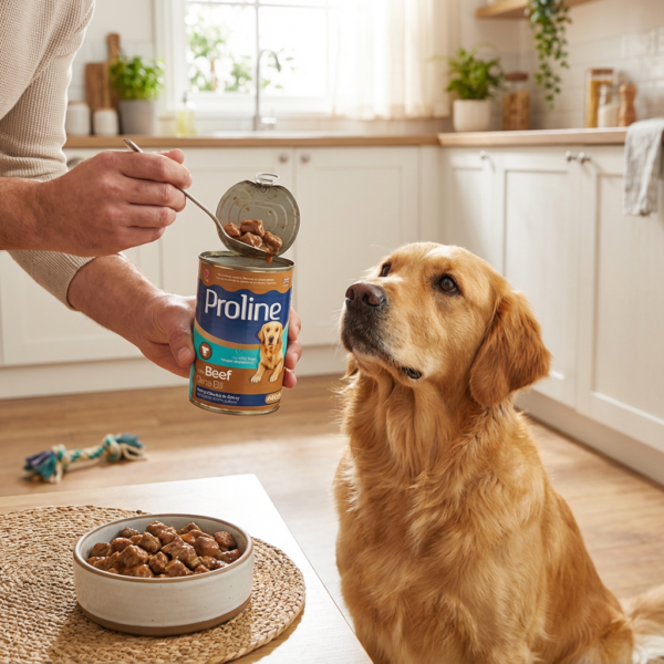 Proline Dana Etli Yetişkin Sos İçinde Et Parçacıklı Konserve Köpek Maması 400GR kullanım görseli