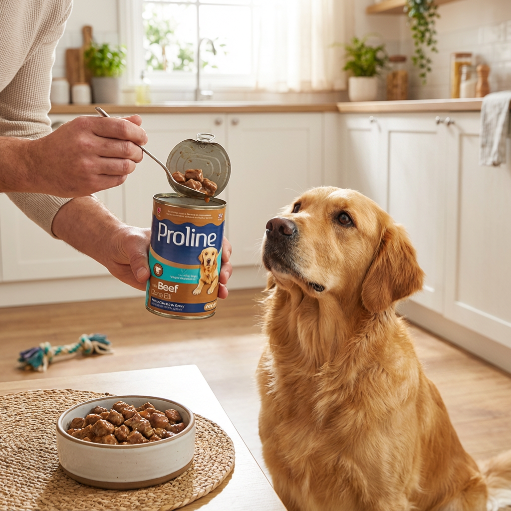 Proline Dana Etli Yetişkin Sos İçinde Et Parçacıklı Konserve Köpek Maması 400GR kullanım görseli