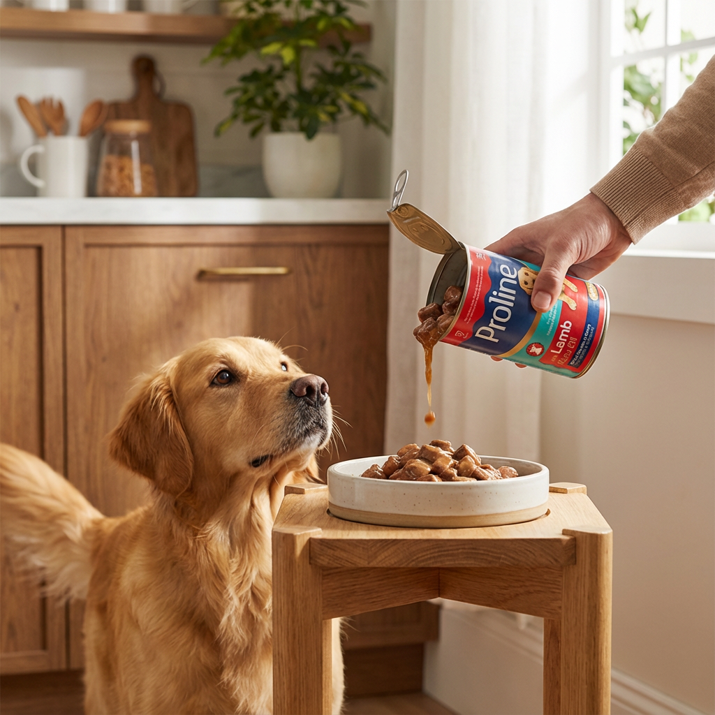 Proline Kuzu Etli Yetişkin Sos İçinde Et Parçacıklı Konserve Köpek Maması 400GR x 12 Adet kullanım görseli