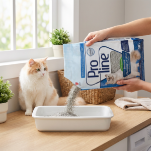 Proline Parfümsüz Bentonit Kedi Kumu 10 lt kullanım görseli