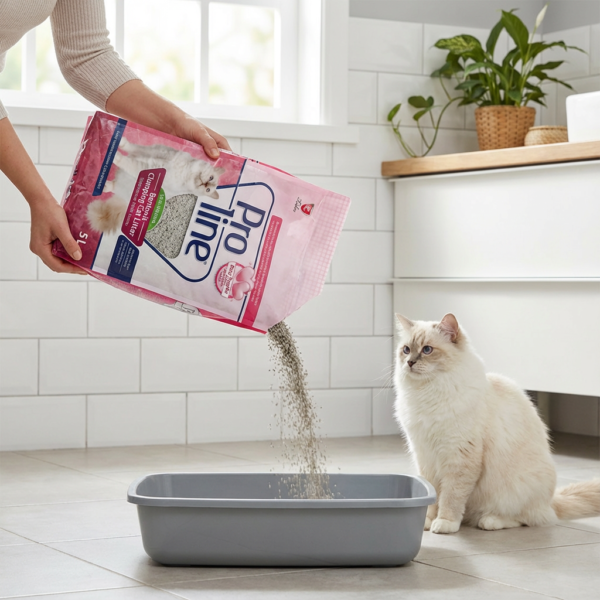 Proline Pudralı Bentonit Kedi Kumu 5 lt kullanım görseli