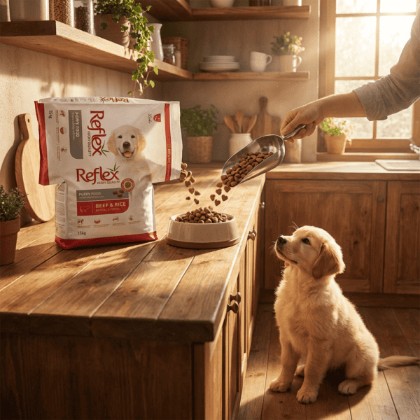 Reflex Biftekli ve Pirinçli Yavru Köpek Maması 15 kg kullanım görseli