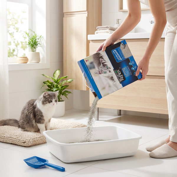 Reflex Hassas Kediler için Kokusuz Süper Hızlı Topaklanan Kedi Kumu 10 lt kullanım görseli