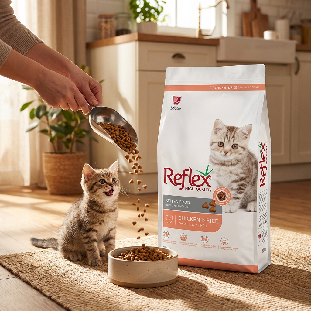Reflex Kitten Tavuklu Yavru Kedi Maması 15 kg kullanım görseli