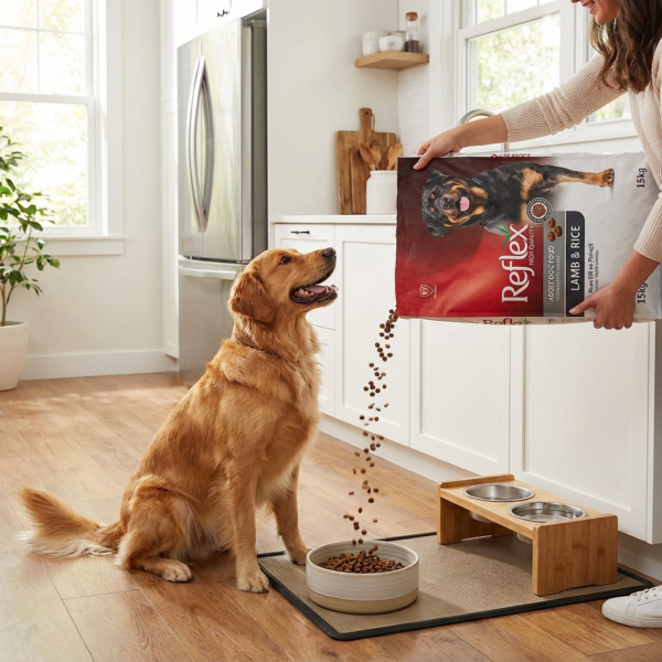 Reflex Kuzu Etli ve Pirinçli Yetişkin Köpek Maması 15 kg kullanım görseli