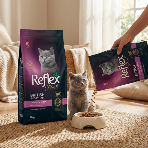 Reflex Plus British Shorthair Yavru Kedi Maması 8 Kg kullanım görseli