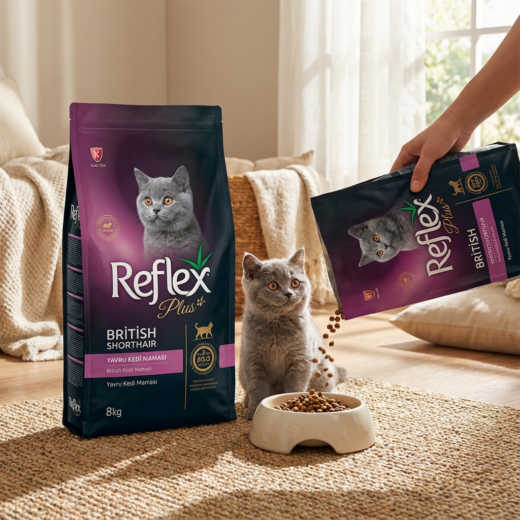 Reflex Plus British Shorthair Yavru Kedi Maması 8 Kg kullanım görseli