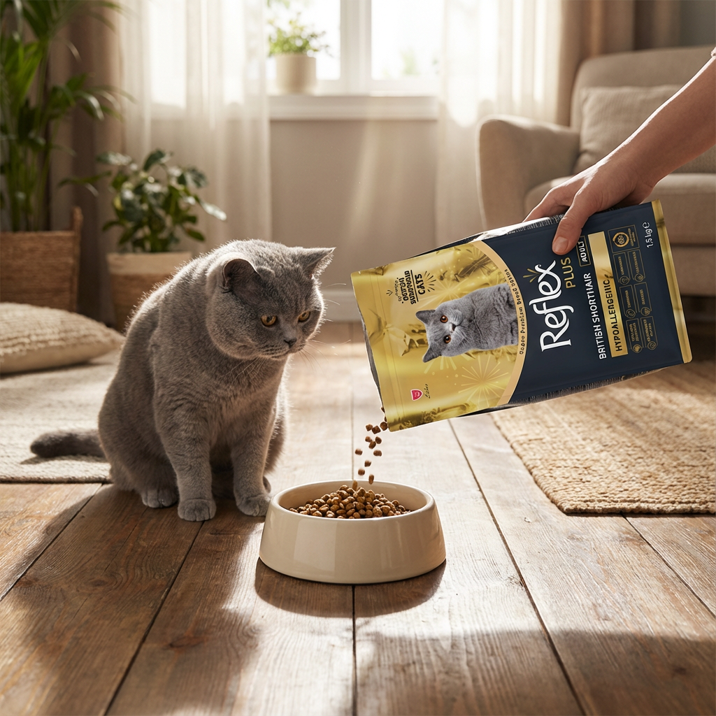 Reflex Plus British Shorthair Yetişkin Kedi Maması 1,5 Kg kullanım görseli