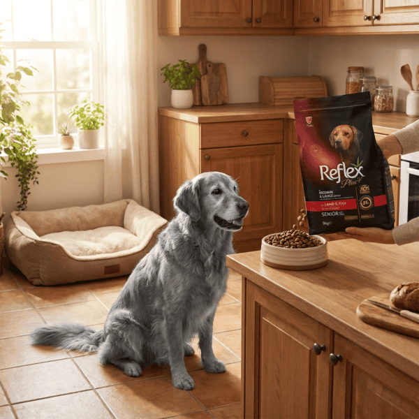 Reflex Plus Kuzu Etli Ve Pirinçli Orta Ve Büyük Irk +7 Yaş Yetişkin Köpek Maması 3 Kg kullanım görseli