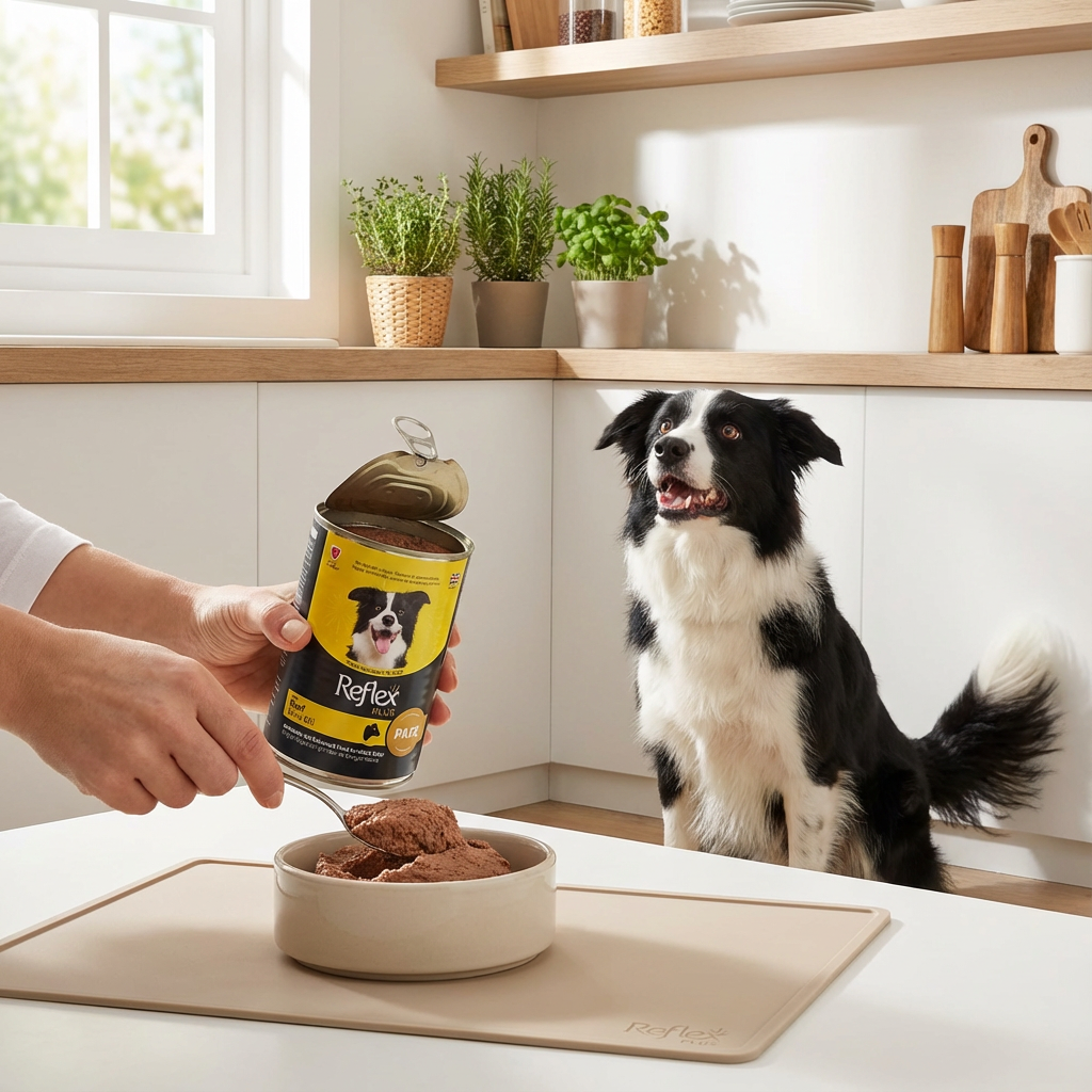 Reflex Plus Pate Dana Etli Yetişkin Köpek Maması 400 Gr x 12 Adet kullanım görseli