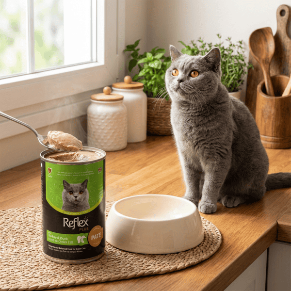Reflex Plus Pate Hindi ve Ördek Etli Yetişkin Kedi Maması 395 Gr x 12 Adet kullanım görseli