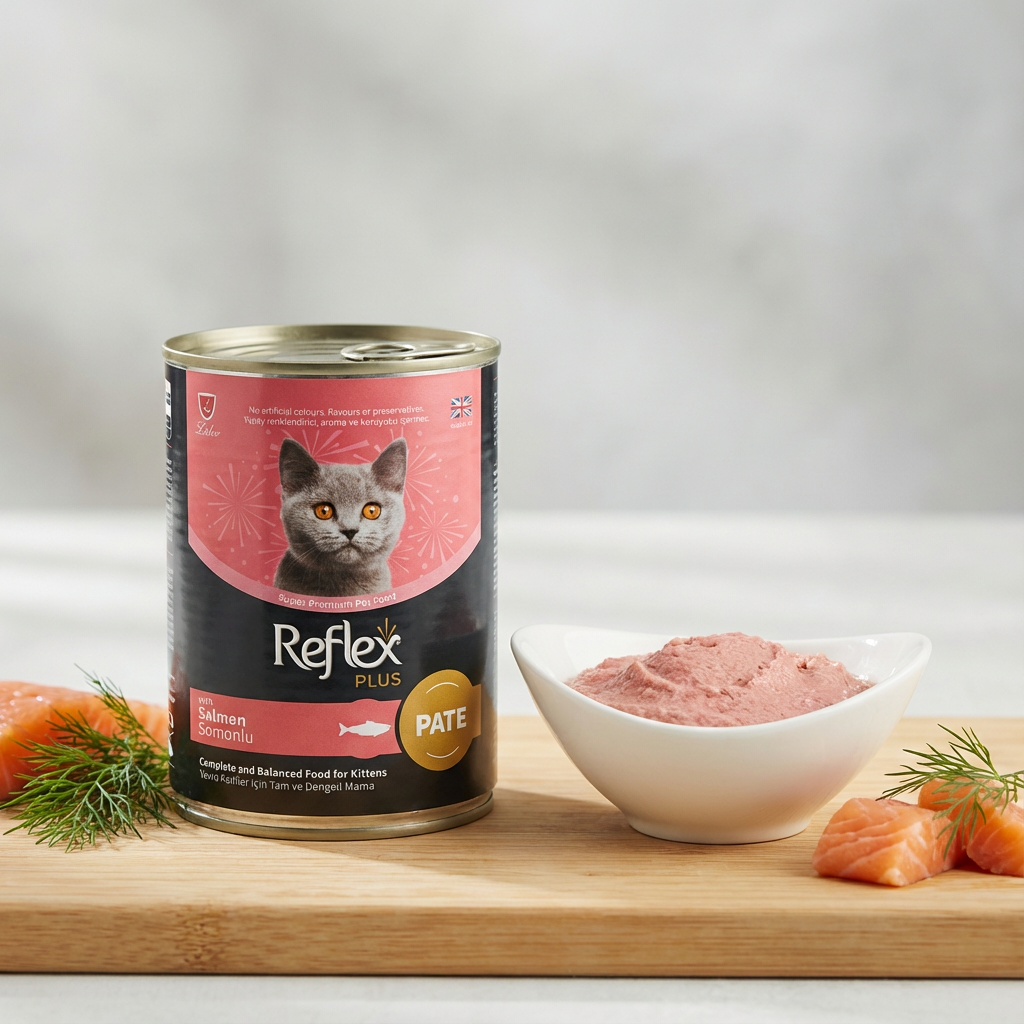 Reflex Plus Pate Somonlu Yavru Kedi Maması 395 Gr kullanım görseli