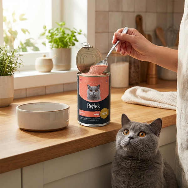 Reflex Plus Pate Somonlu Yetişkin Kedi Maması 395 Gr kullanım görseli