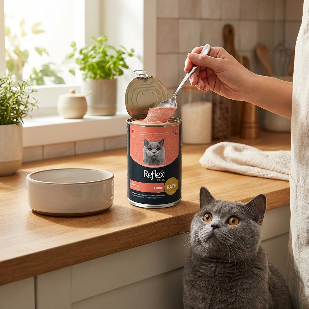 Reflex Plus Pate Somonlu Yetişkin Kedi Maması 395 Gr kullanım görseli