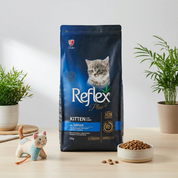 Reflex Plus Somonlu Yavru Kedi Maması 15 Kg kullanım görseli