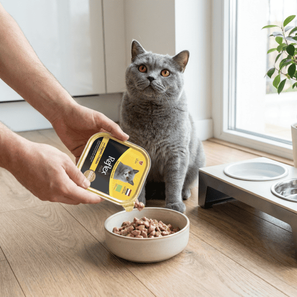 Reflex Plus Sos İçinde Et Parçacıklı Organik Tavuklu Yetişkin Kedi Maması 85 g kullanım görseli