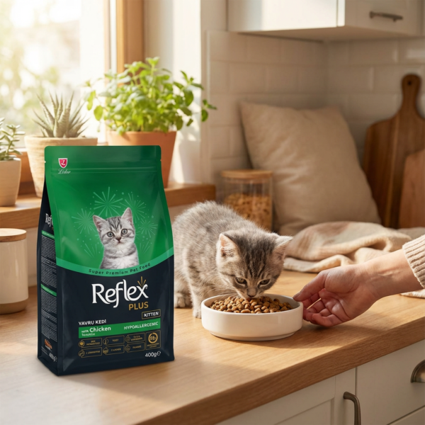 Reflex Plus Tavuklu Yavru Kedi Maması 400 Gr kullanım görseli