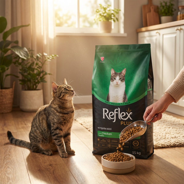 Reflex Plus Tavuklu Yetişkin Kedi Maması 15 Kg kullanım görseli
